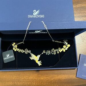 NWT VTG Swarovski Hummingbird Enamel & Crystal Necklace